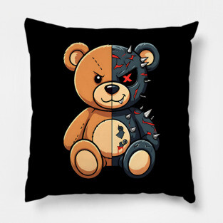 Good and Bad Teddy Pillow