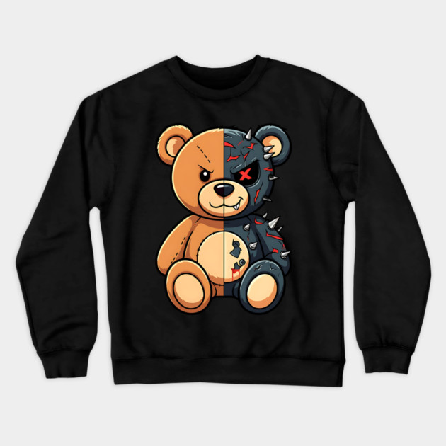 Good and Bad Teddy Crewneck Sweatshirt by UrbanLifeApparel