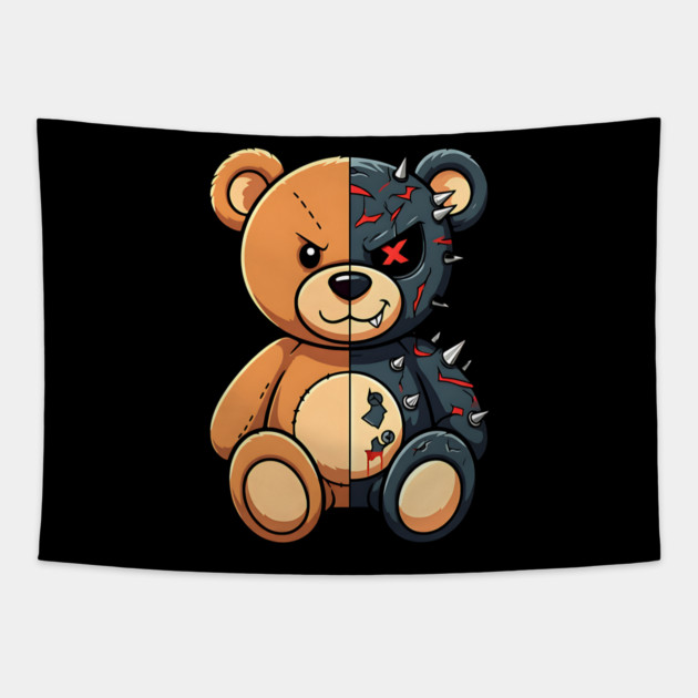 Good and Bad Teddy Tapestry by UrbanLifeApparel