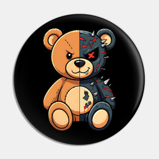 Good and Bad Teddy Pin