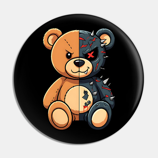 Good and Bad Teddy Pin by UrbanLifeApparel
