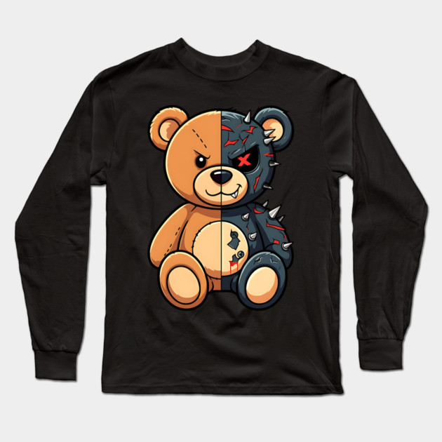 Good and Bad Teddy Long Sleeve T-Shirt by UrbanLifeApparel