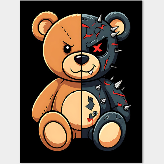 Good and Bad Teddy Wall Art by UrbanLifeApparel