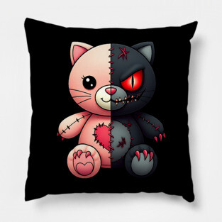 Good and Bad Kitty Pillow