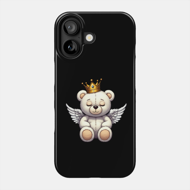 Cute Crowned Angel Teddy Bear Phone Case by UrbanLifeApparel