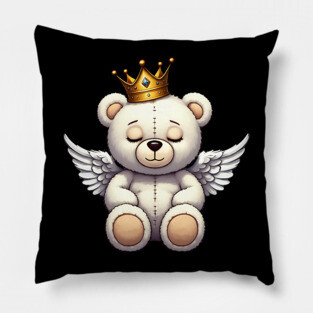 Cute Crowned Angel Teddy Bear Pillow