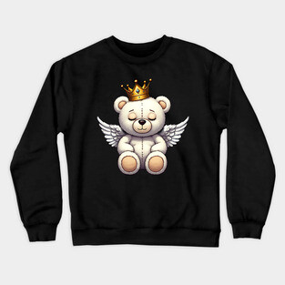 Cute Crowned Angel Teddy Bear Crewneck Sweatshirt