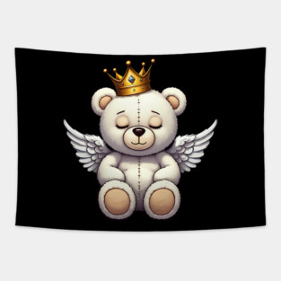 Cute Crowned Angel Teddy Bear Tapestry