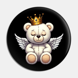 Cute Crowned Angel Teddy Bear Pin