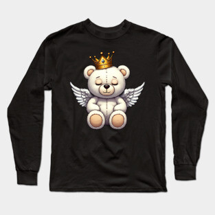 Cute Crowned Angel Teddy Bear Long Sleeve T-Shirt