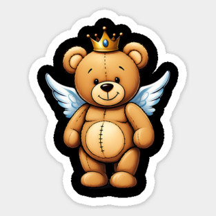 Cute Crowned Brown Angel Teddy Bear Magnet