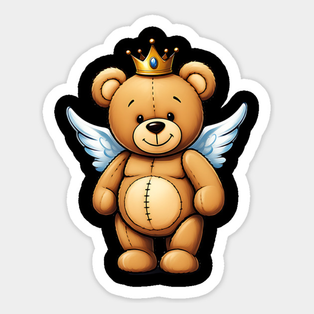 Cute Crowned Brown Angel Teddy Bear Magnet by UrbanLifeApparel