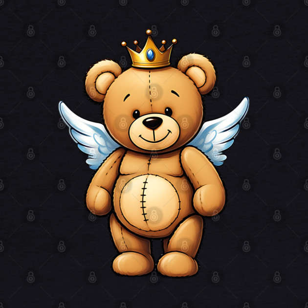 Cute Crowned Brown Angel Teddy Bear by UrbanLifeApparel