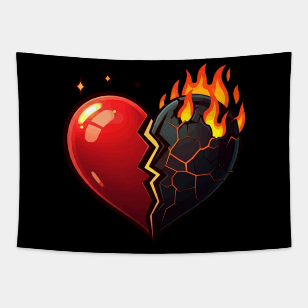 Hot Broken Heart Tapestry by UrbanLifeApparel