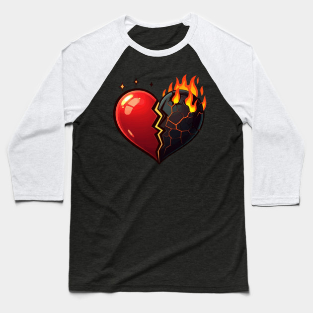 Hot Broken Heart Baseball T-Shirt by UrbanLifeApparel