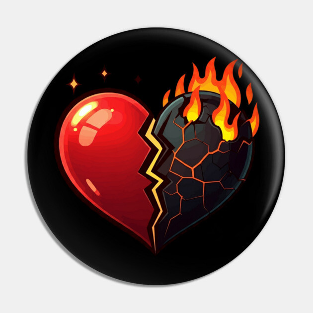 Hot Broken Heart Pin by UrbanLifeApparel