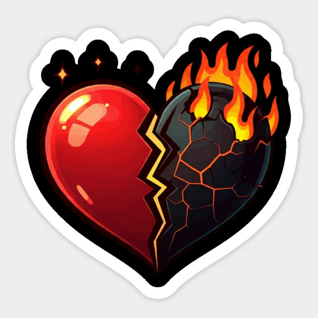 Hot Broken Heart Magnet by UrbanLifeApparel