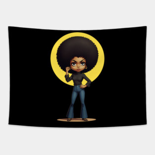 Angela Davis - Black Power Raised Fist Tapestry