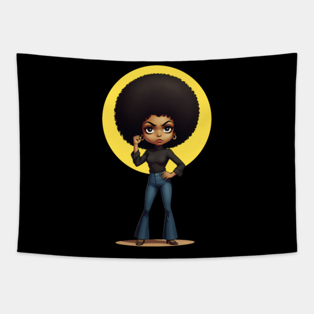 Angela Davis - Black Power Raised Fist Tapestry by UrbanLifeApparel