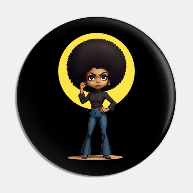 Angela Davis - Black Power Raised Fist Pin by UrbanLifeApparel
