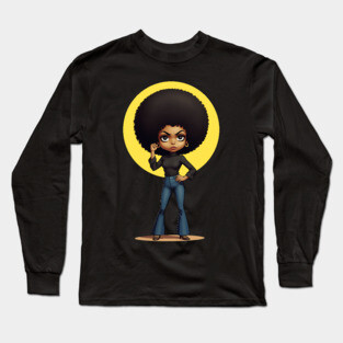 Angela Davis - Black Power Raised Fist Long Sleeve T-Shirt
