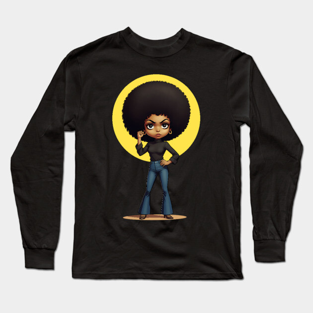 Angela Davis - Black Power Raised Fist Long Sleeve T-Shirt by UrbanLifeApparel