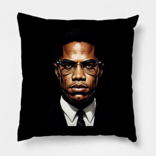 Malcolm X Portrait Pillow