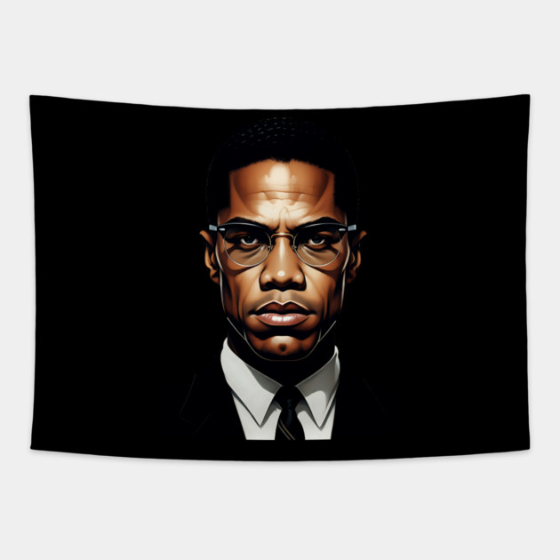 Malcolm X Portrait Tapestry by UrbanLifeApparel