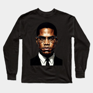 Malcolm X Portrait Long Sleeve T-Shirt