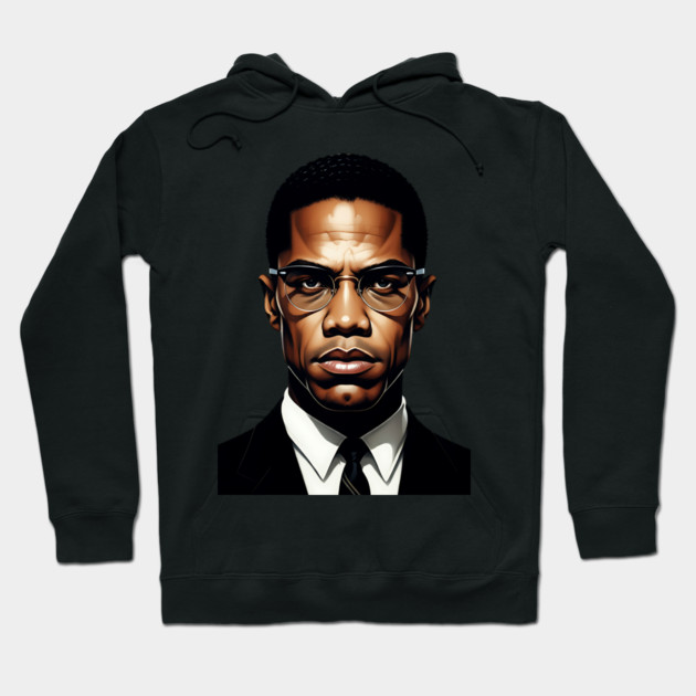 Malcolm X Portrait Hoodie by UrbanLifeApparel