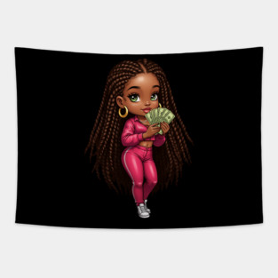 Boos Lady Making Money Tapestry