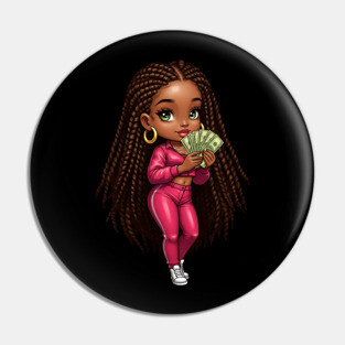 Boos Lady Making Money Pin