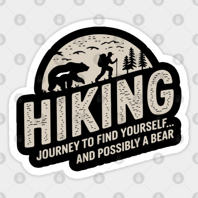 Hiking Outdoor Adventure Bear Wildlife Humor Sticker by Anticorporati