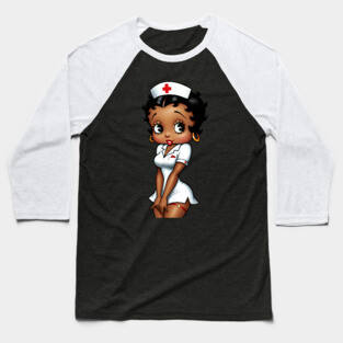 Urban Nurse, Black Nurse Baseball T-Shirt