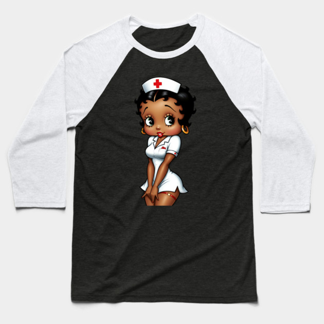 Urban Nurse, Black Nurse Baseball T-Shirt by UrbanLifeApparel