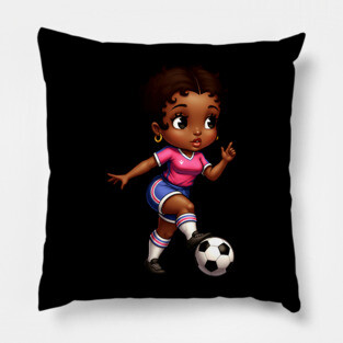 Black Girl Soccer Pillow