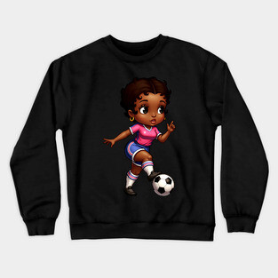Black Girl Soccer Crewneck Sweatshirt