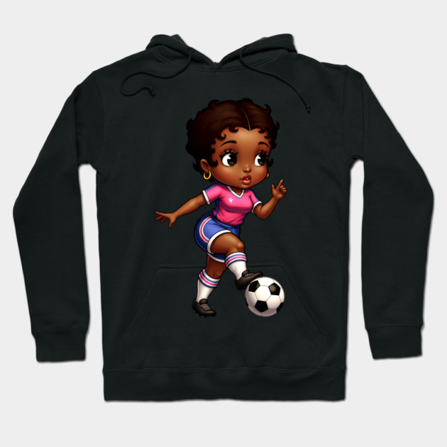 Black Girl Soccer Hoodie by UrbanLifeApparel