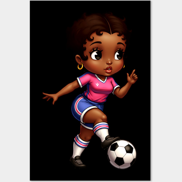 Black Girl Soccer Wall Art by UrbanLifeApparel