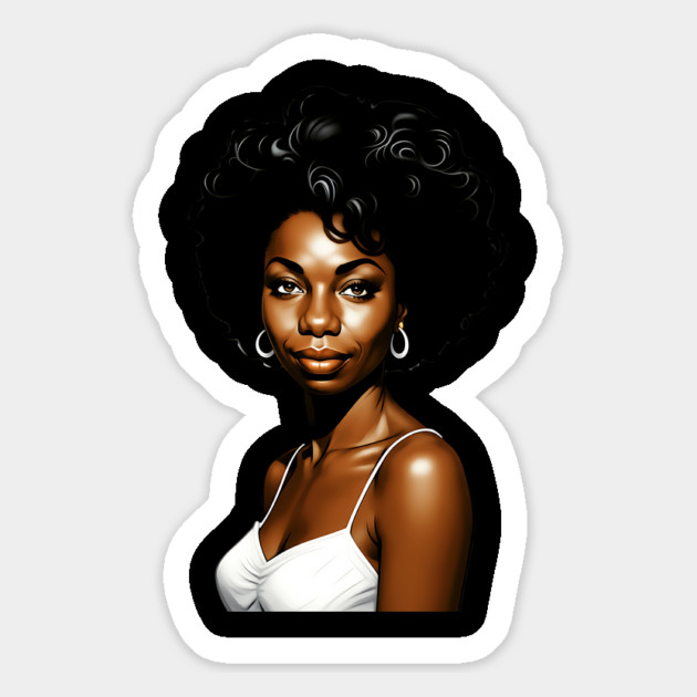 Nina Simone - White Dress Magnet by UrbanLifeApparel
