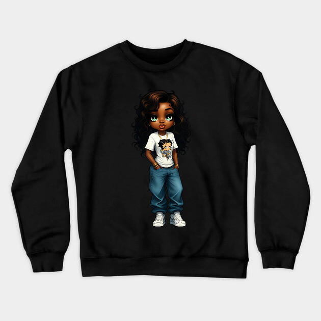 Urban HipHop Girl Woman Crewneck Sweatshirt by UrbanLifeApparel