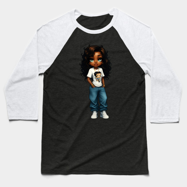 Urban HipHop Girl Woman Baseball T-Shirt by UrbanLifeApparel