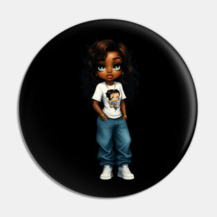 Urban HipHop Girl Woman Pin