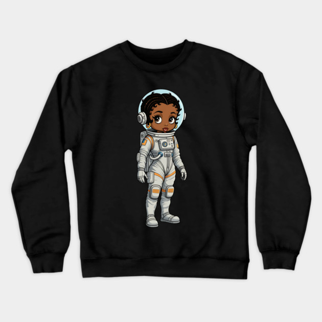 Black Girl Astronaut Crewneck Sweatshirt by UrbanLifeApparel