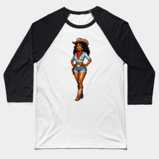 Black Cowgirl Baseball T-Shirt