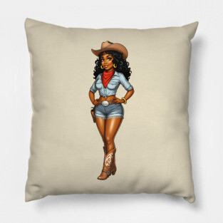 Black Cowgirl Pillow