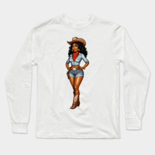 Black Cowgirl Long Sleeve T-Shirt