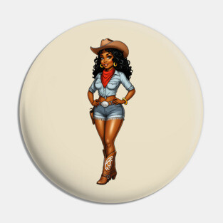 Black Cowgirl Pin