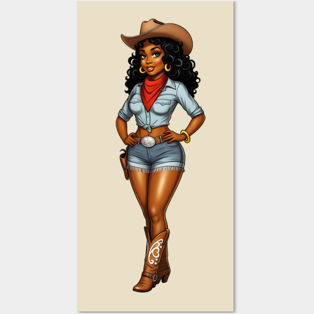 Black Cowgirl Wall Art by UrbanLifeApparel