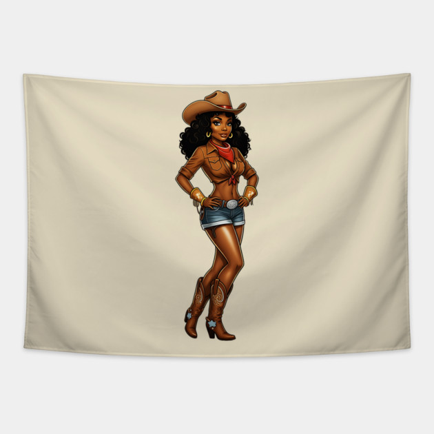 Cowgirl, Black Girl Magic Tapestry by UrbanLifeApparel